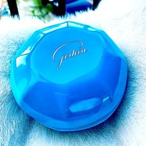 GODIVA Vintage Blue Glass Trinket Box